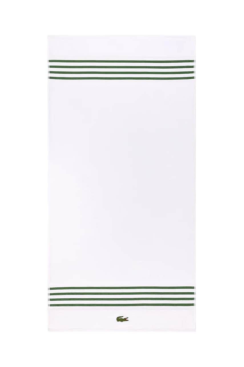 Levně Bavlněný ručník Lacoste LCOURTLI Vert 70 x 140 cm bílá barva