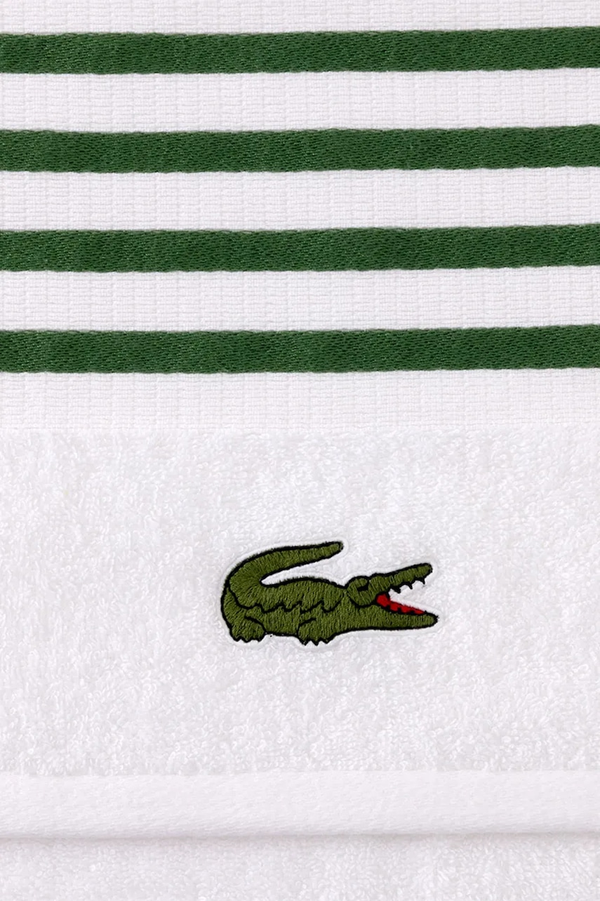 Хлопковое полотенце Lacoste LCOURTLI Vert 70 x 140 cm цвет белый Хлопковое полотенце Lacoste LCOURTLI Vert 70 x 140 cm цвет белый