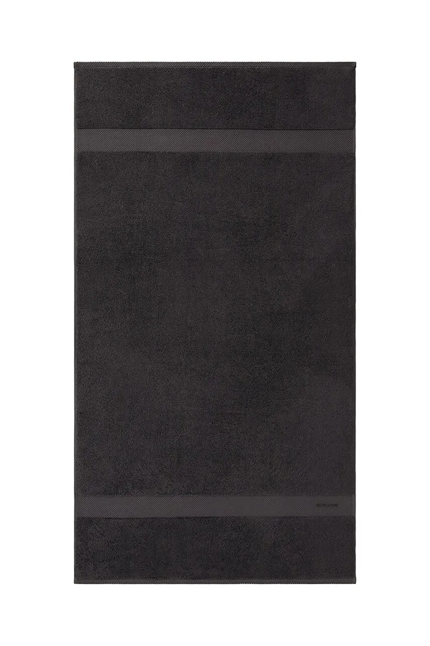 Levně Bavlněný ručník Ralph Lauren AVENUE Graphite 75 x 137 cm šedá barva