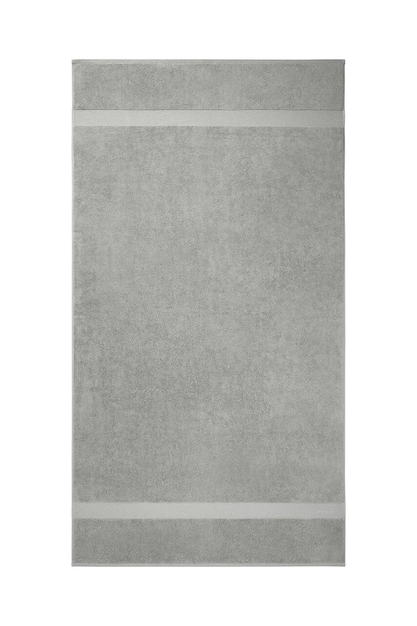 Levně Bavlněný ručník Ralph Lauren AVENUE Seamist 100 x 183 cm šedá barva