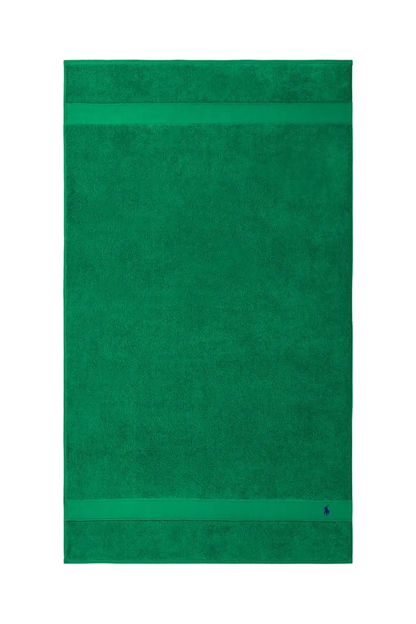 Levně Bavlněný ručník Ralph Lauren Polo Player Billiard 90 x 160 cm zelená barva
