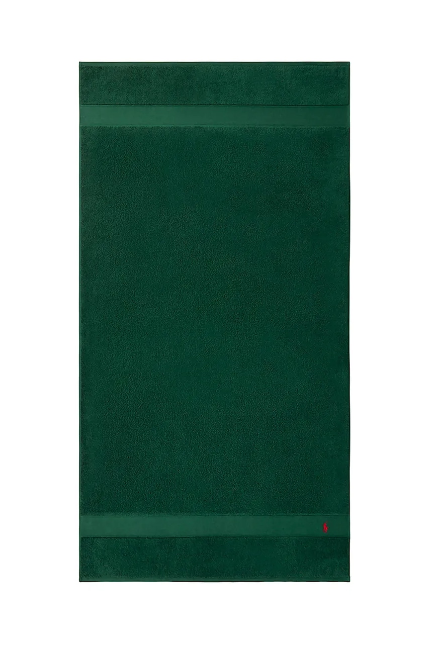 Levně Bavlněný ručník Ralph Lauren Polo Player College Green 90 x 160 cm zelená barva