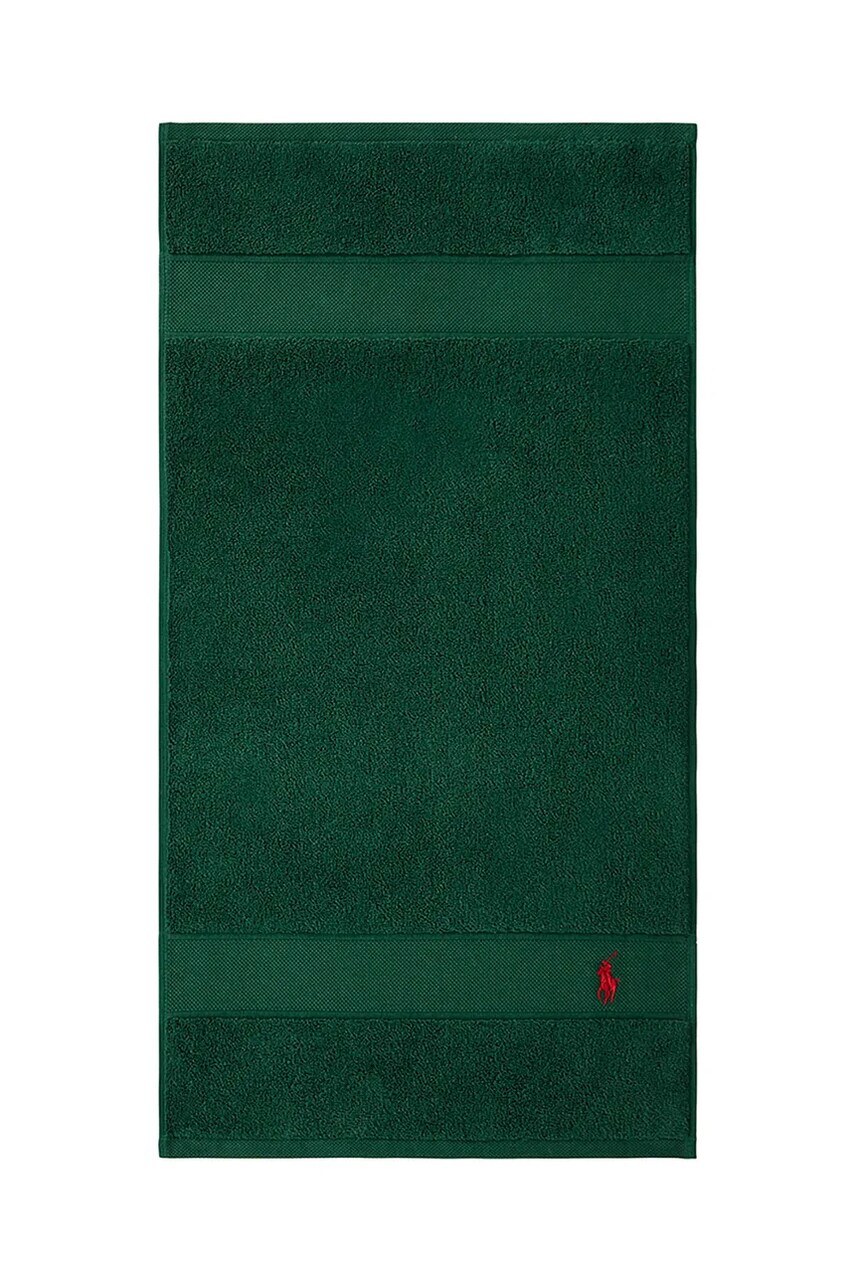 Levně Bavlněný ručník Ralph Lauren Polo Player College Green 45 x 75 cm zelená barva