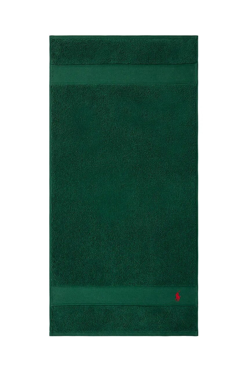 Levně Bavlněný ručník Ralph Lauren Polo Player College Green 50 x 100 cm zelená barva