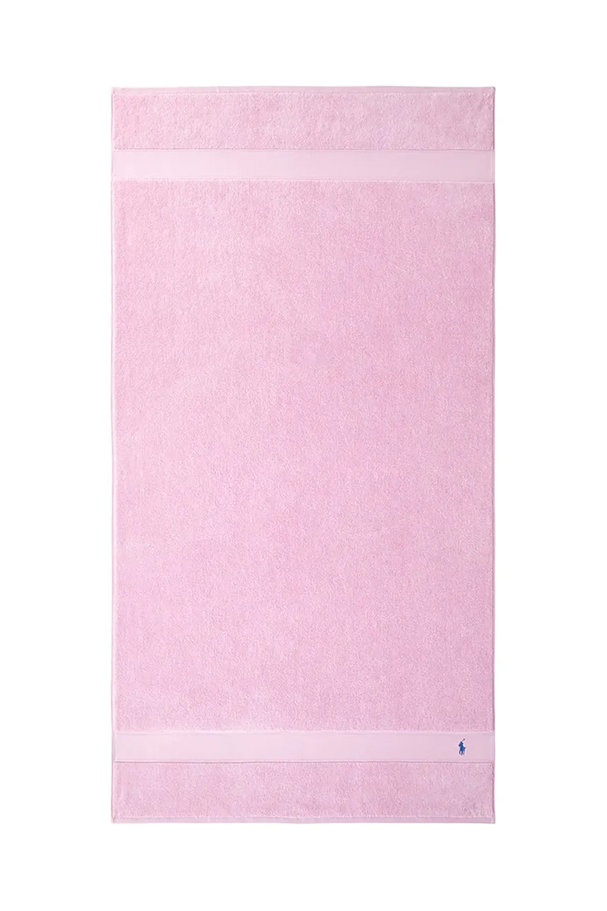 Levně Bavlněný ručník Ralph Lauren Polo Player Carmel Pink 90 x 160 cm růžová barva