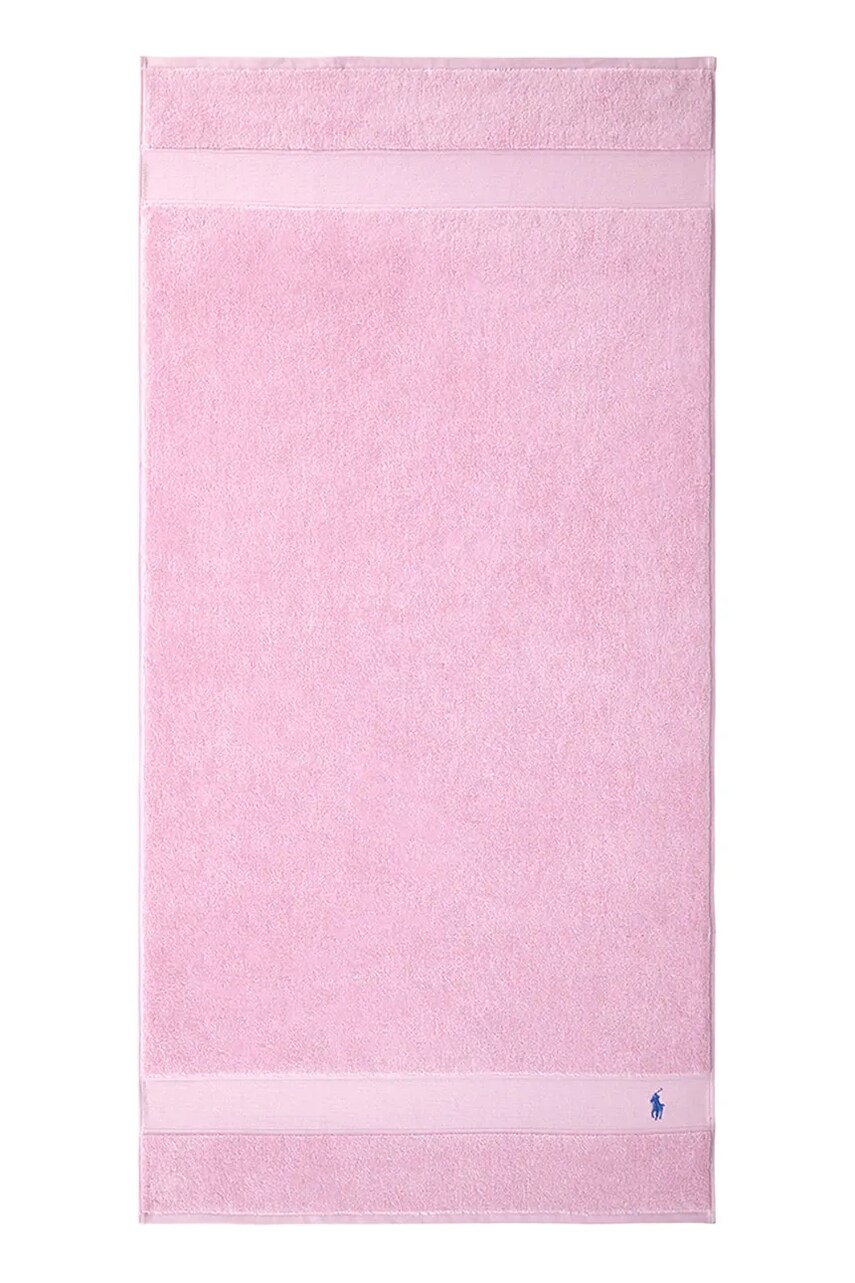 Levně Bavlněný ručník Ralph Lauren Polo Player Carmel Pink 70 x 140 cm růžová barva
