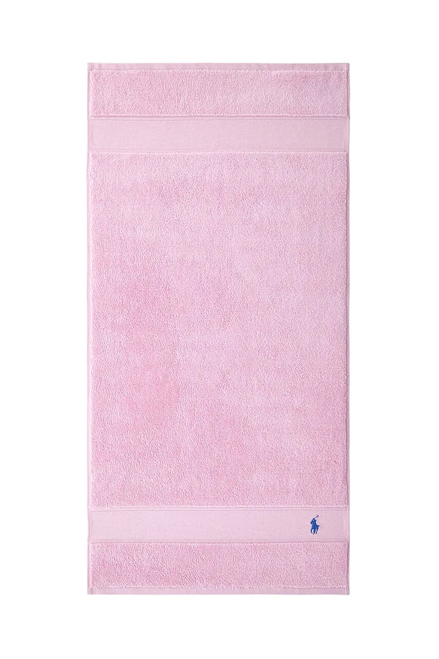 Levně Bavlněný ručník Ralph Lauren Polo Player Carmel Pink 50 x 100 cm růžová barva