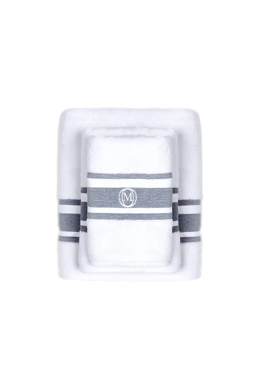 Μεγάλη βαμβακερή πετσέτα Officine Monogram Monogram Linea 100 x 160 cm χρώμα: γκρι φωτογραφία