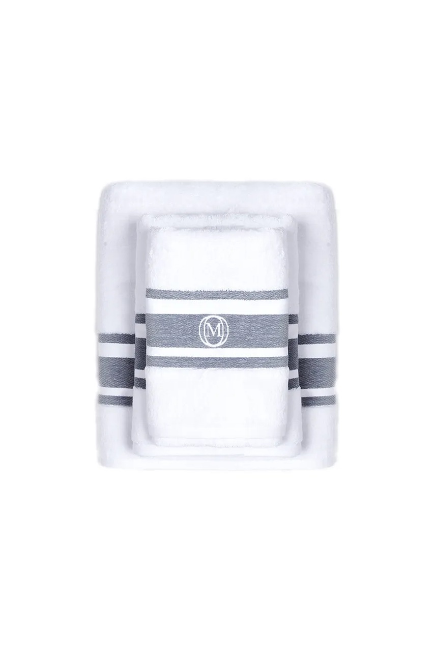 Μεγάλη βαμβακερή πετσέτα Officine Monogram Monogram Linea 70 x 140cm χρώμα: γκρι φωτογραφία