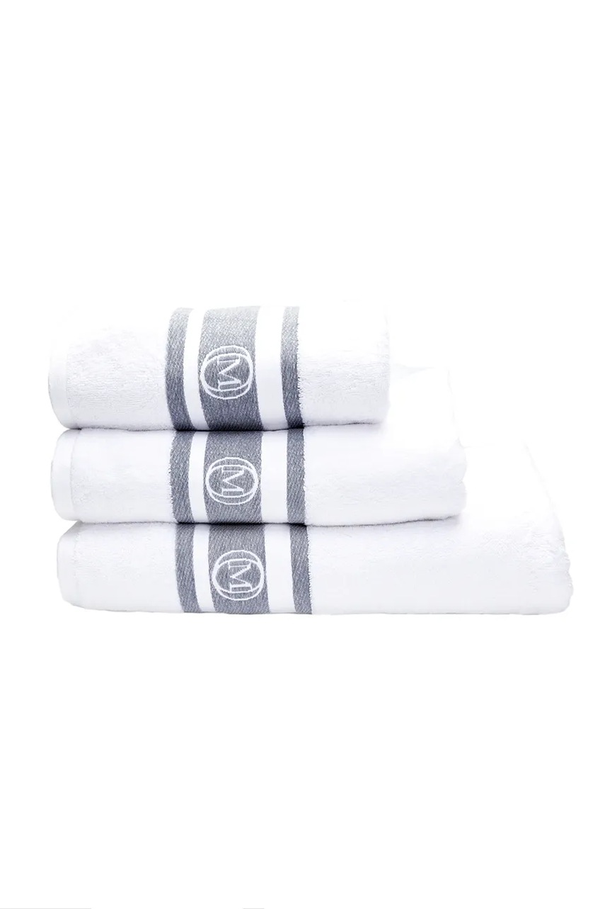 Μεγάλη βαμβακερή πετσέτα Officine Monogram Monogram Linea 70 x 140cm χρώμα: γκρι φωτογραφία