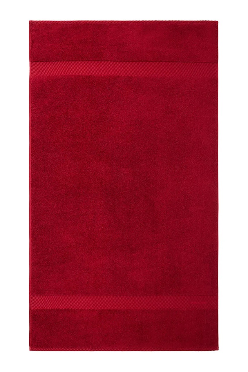 Levně Velký bavlněný ručník Ralph Lauren AVENUE Carmin 100 x 183 cm červená barva