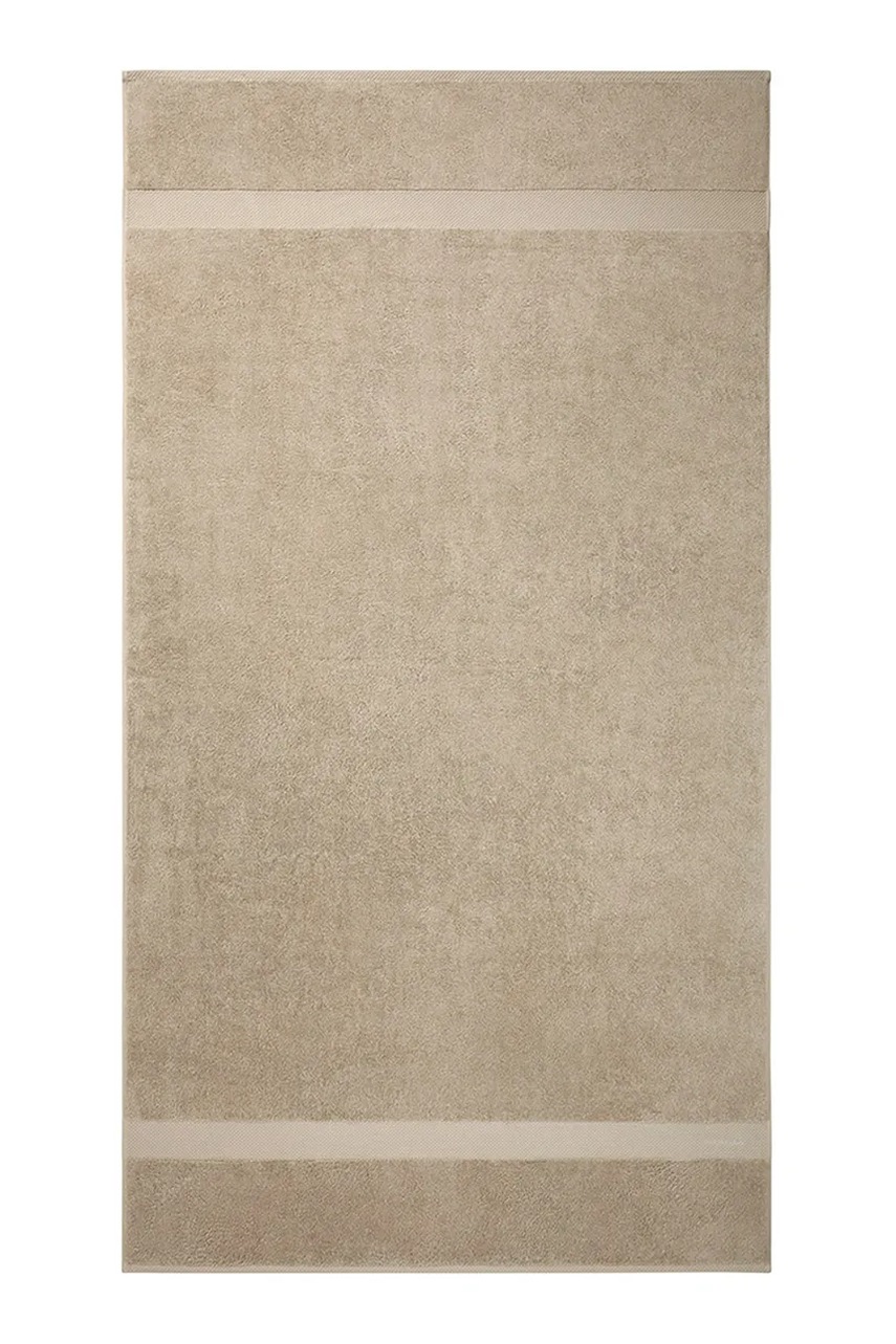 Levně Velký bavlněný ručník Ralph Lauren AVENUE Linen 100 x 183 cm béžová barva
