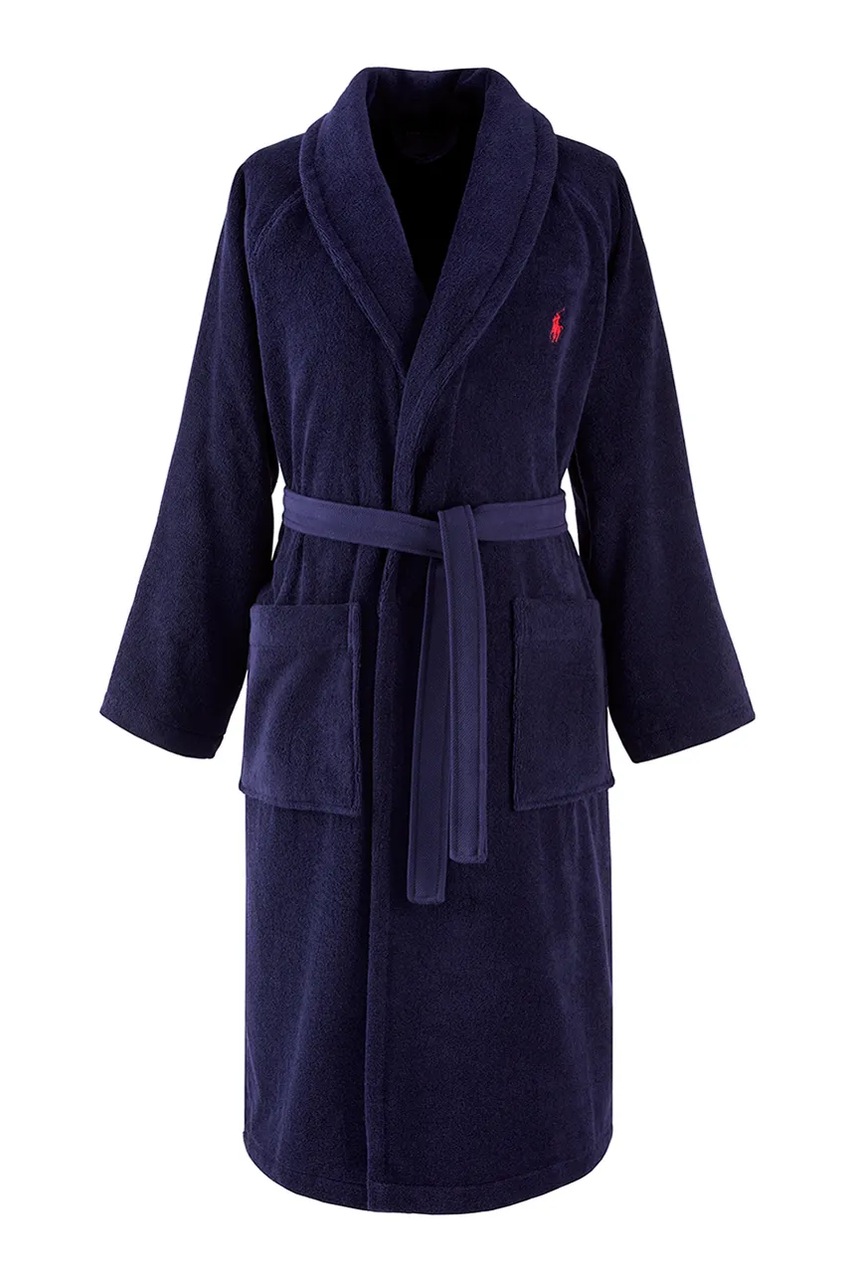 Levně Bavlněný župan Ralph Lauren POLOPLAY Newport XL tmavomodrá barva