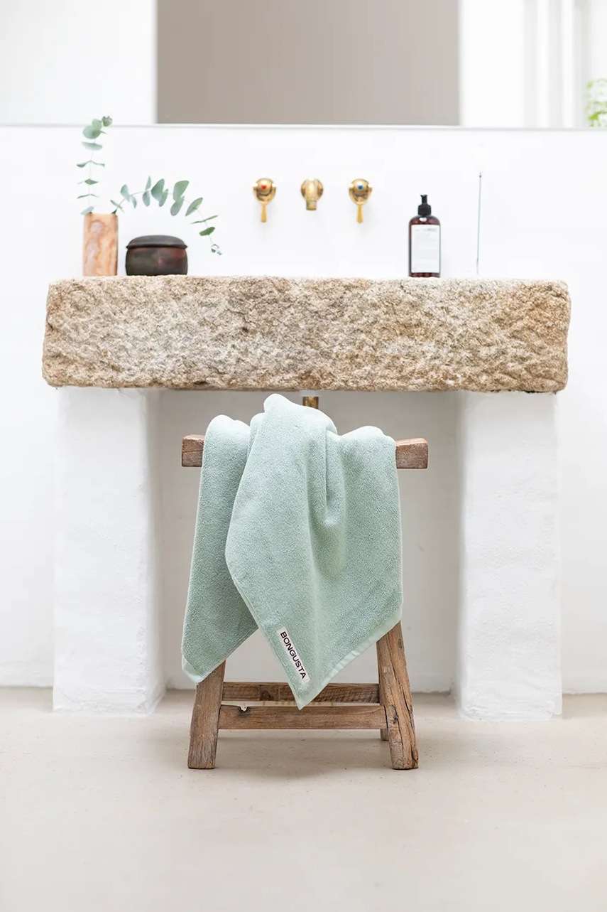 Μεσαία βαμβακερή πετσέτα Bongusta Naram 70 x 140 cm χρώμα: πράσινο φωτογραφία