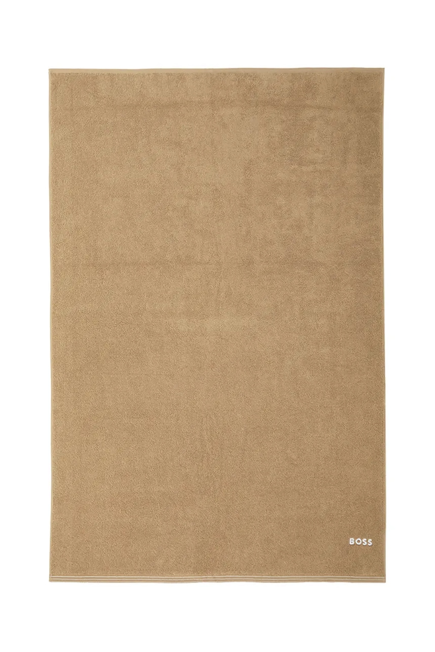 E-shop Velký bavlněný ručník BOSS EDGE Pecan 100 x 150 cm