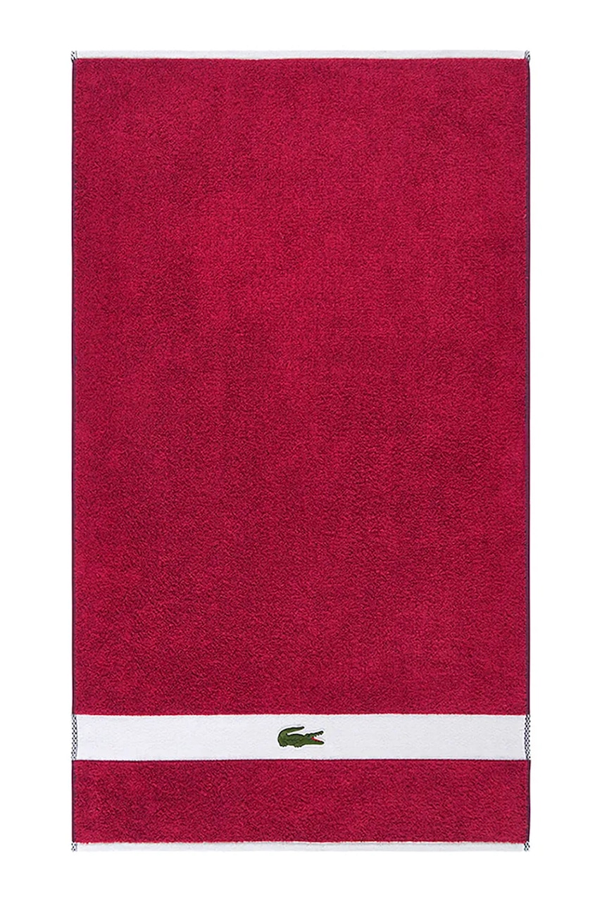 Μικρή βαμβακερή πετσέτα Lacoste LCASUAL Bigarreau 55 x 100 cm 1063379 μωβ ONE SIZE