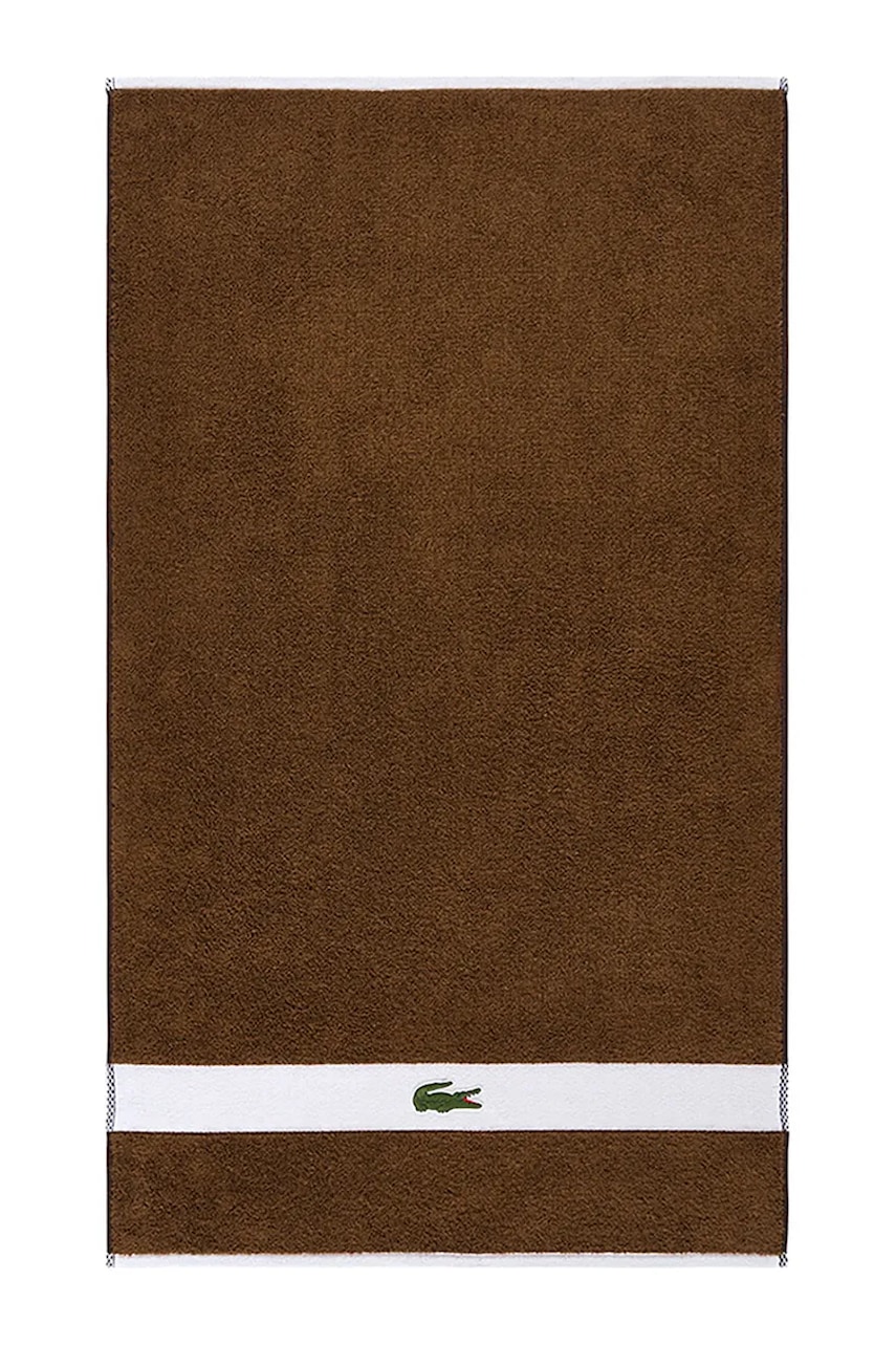 Μεσαία βαμβακερή πετσέτα Lacoste LCASUAL Pecan 70 x 140 cm 1067408 καφέ 70x140