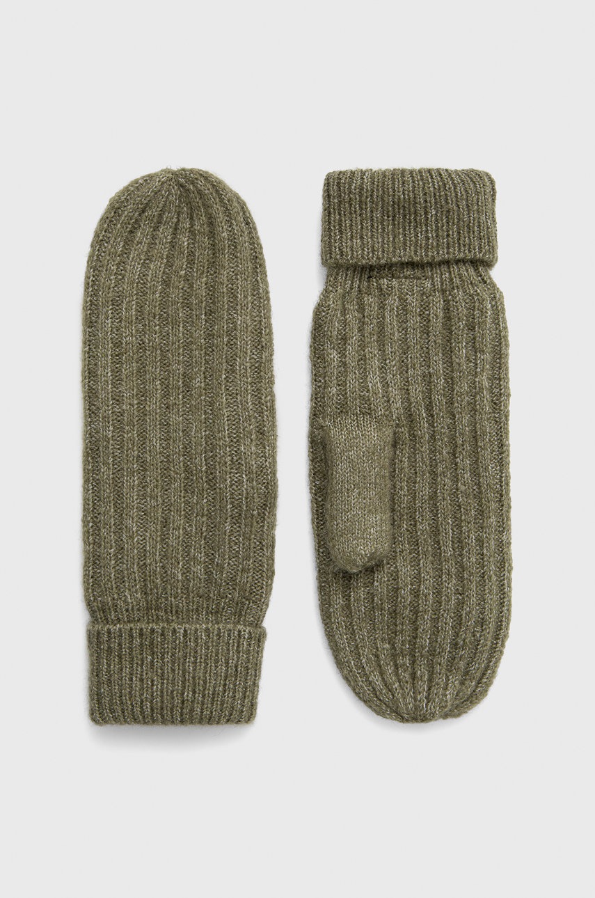 

Ръкавици с вълна Pieces в зелено, Зелен