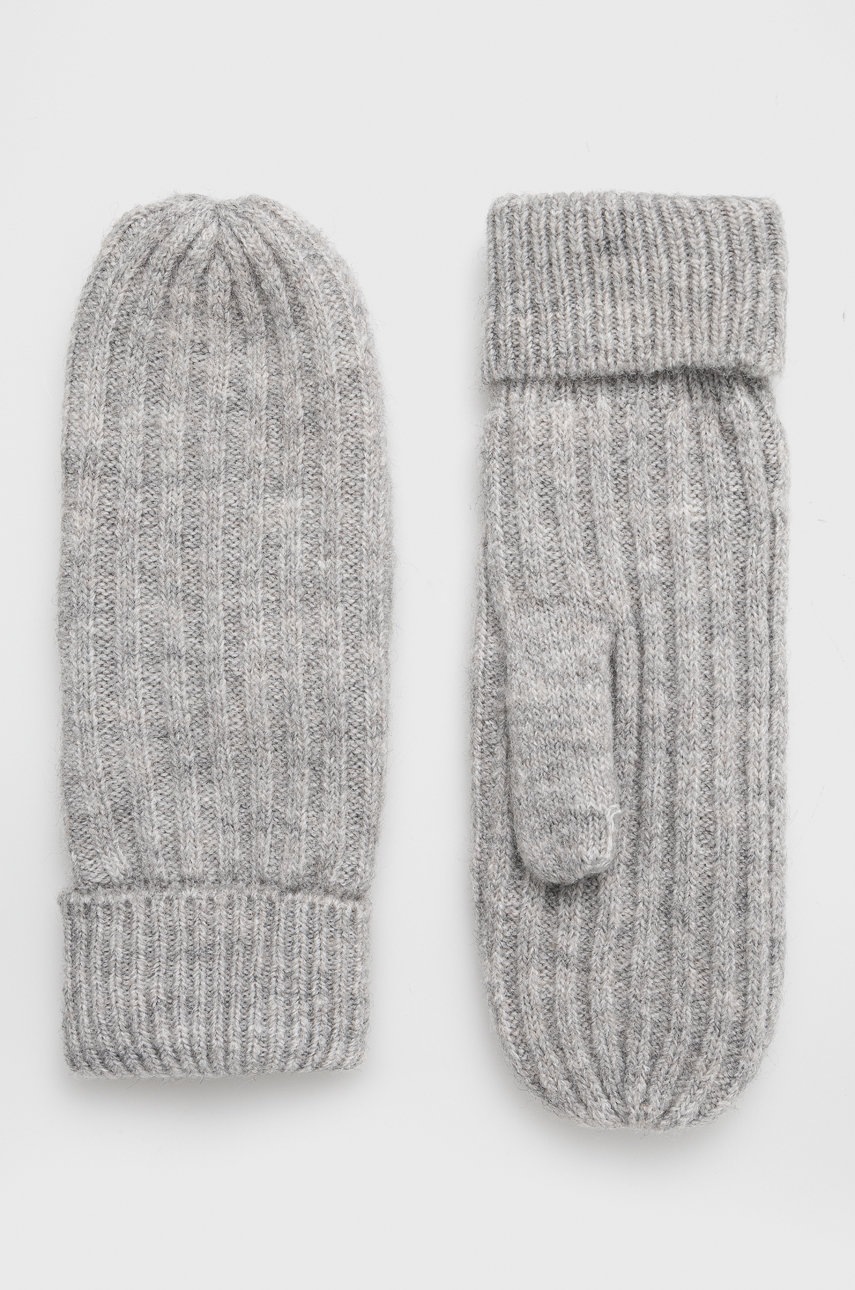 

Ръкавици с вълна Pieces в сиво, Сив
