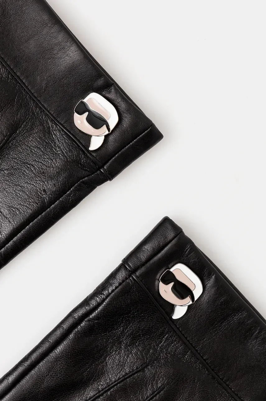 Кожаные перчатки Karl Lagerfeld женские цвет чёрный 246W3607 Кожаные перчатки Karl Lagerfeld женские цвет чёрный 246W3607