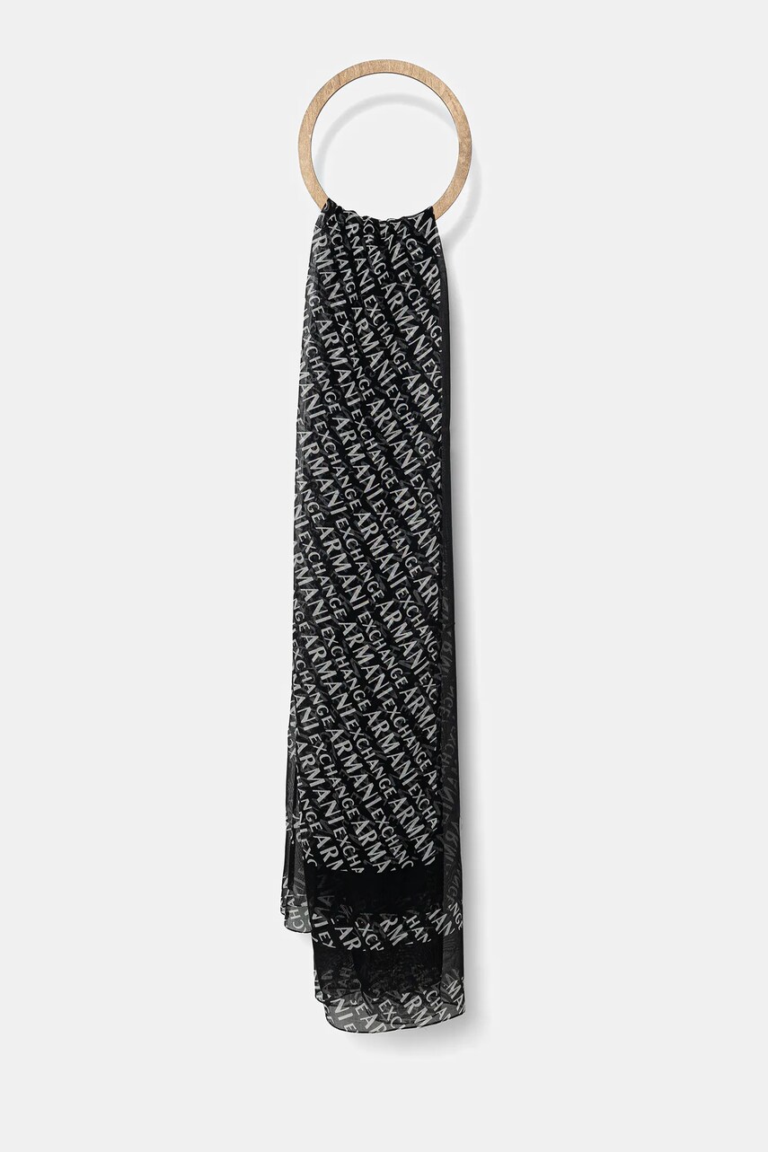 Armani Exchange Esarfa femei, culoarea negru, modelator