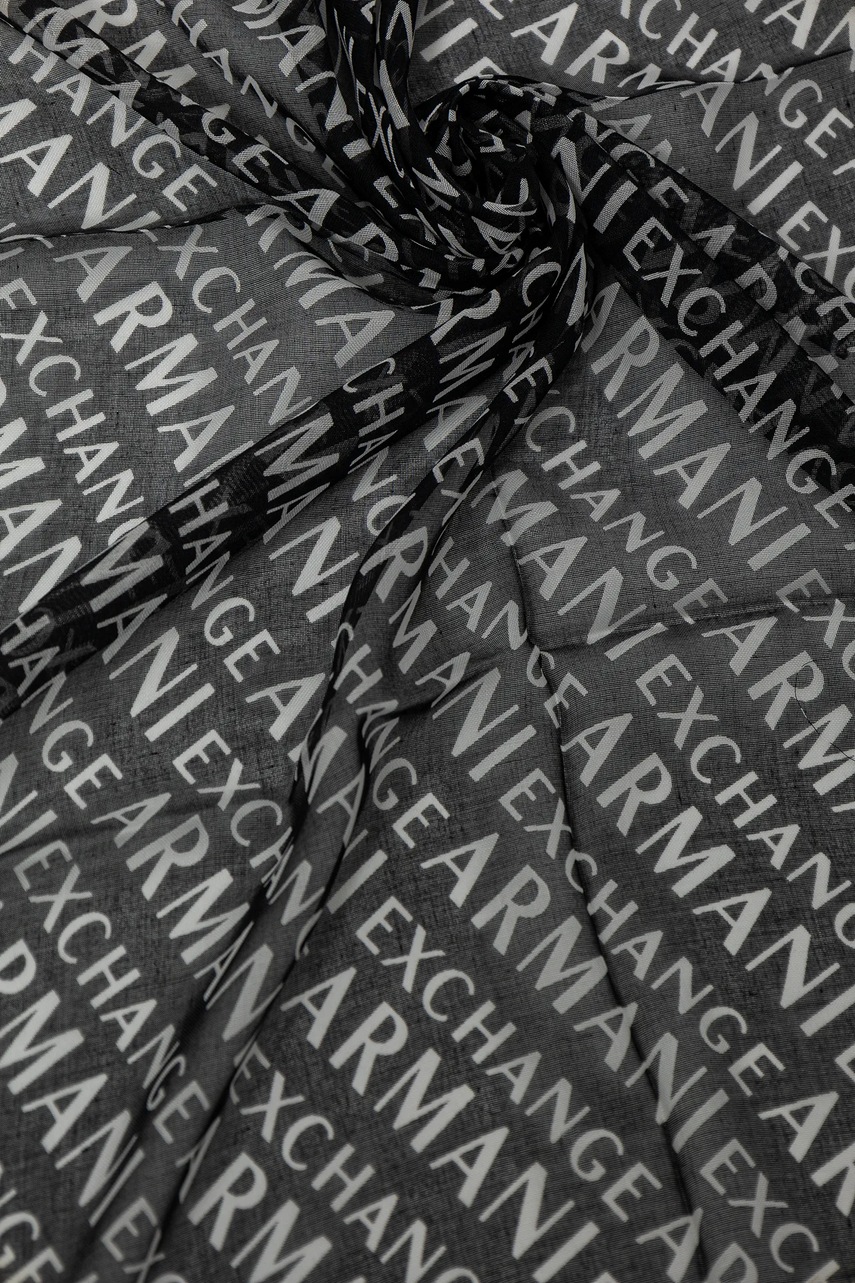 Шарф Armani Exchange женский цвет чёрный с узором