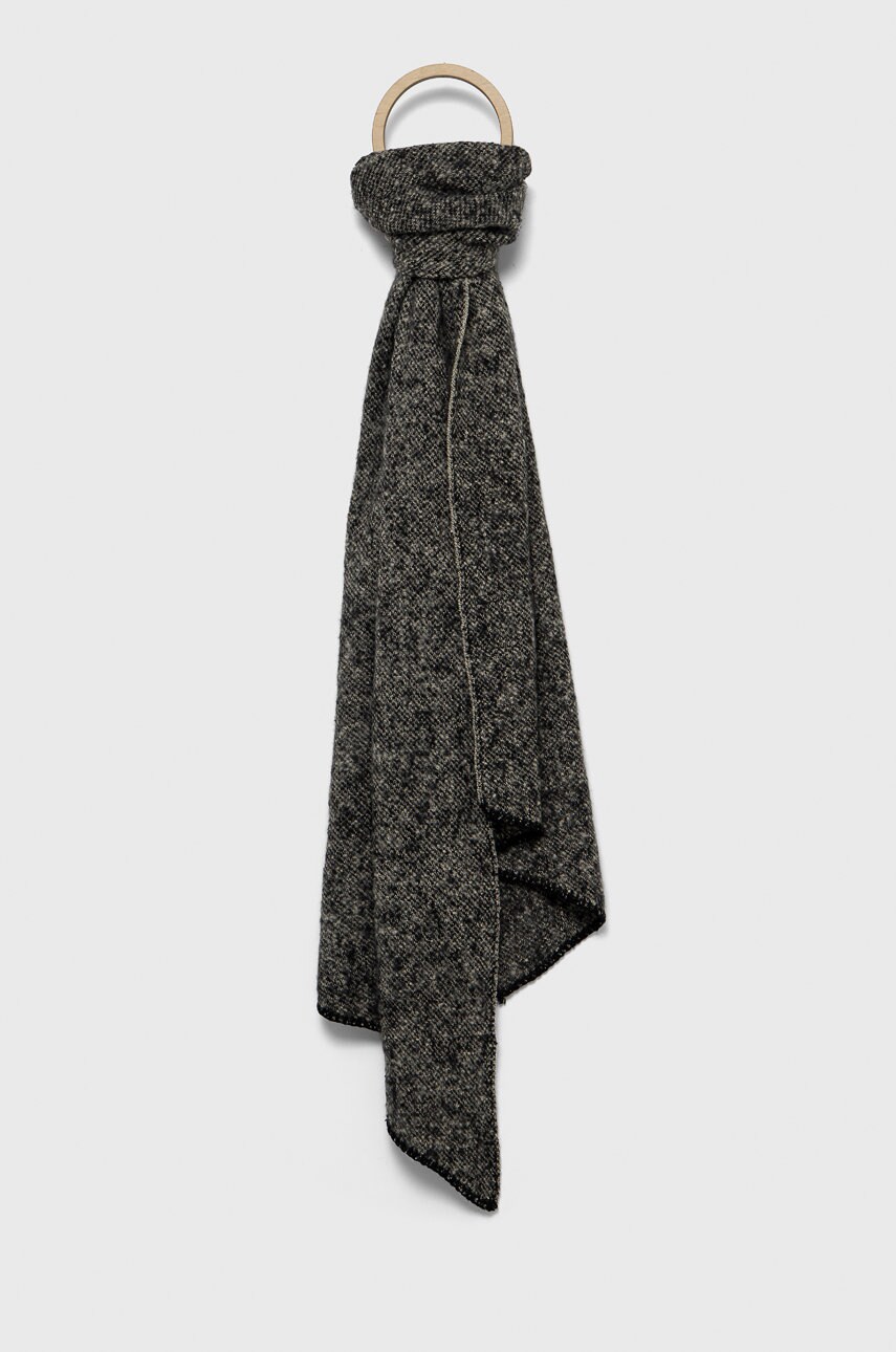 Pieces fular femei, culoarea negru, melanj