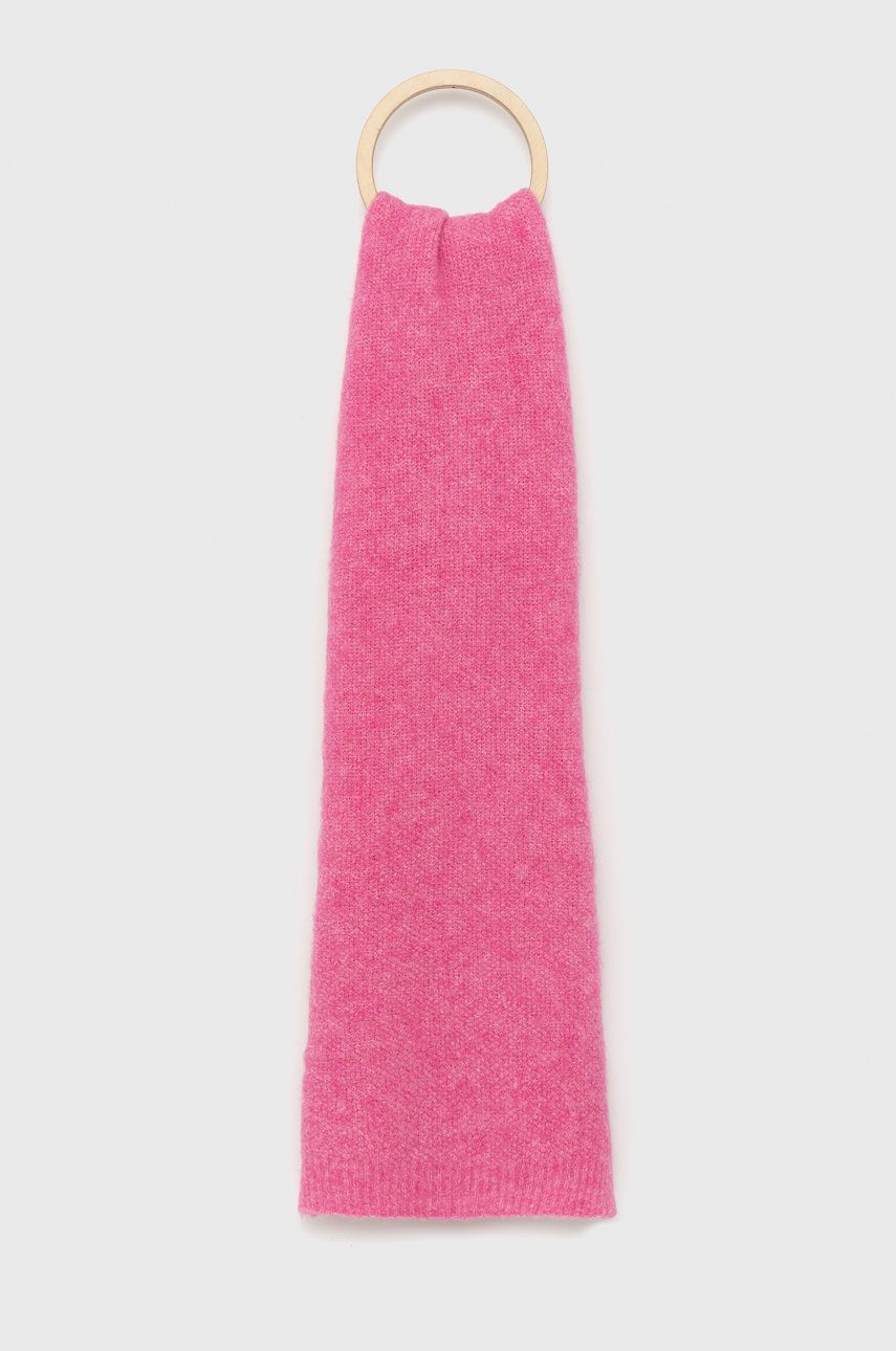 American Vintage esarfa din amestec de lana culoarea roz, neted Accesorii imagine noua