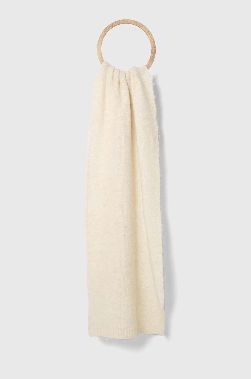 E-shop Šátek z vlněné směsi American Vintage béžová barva, hladký