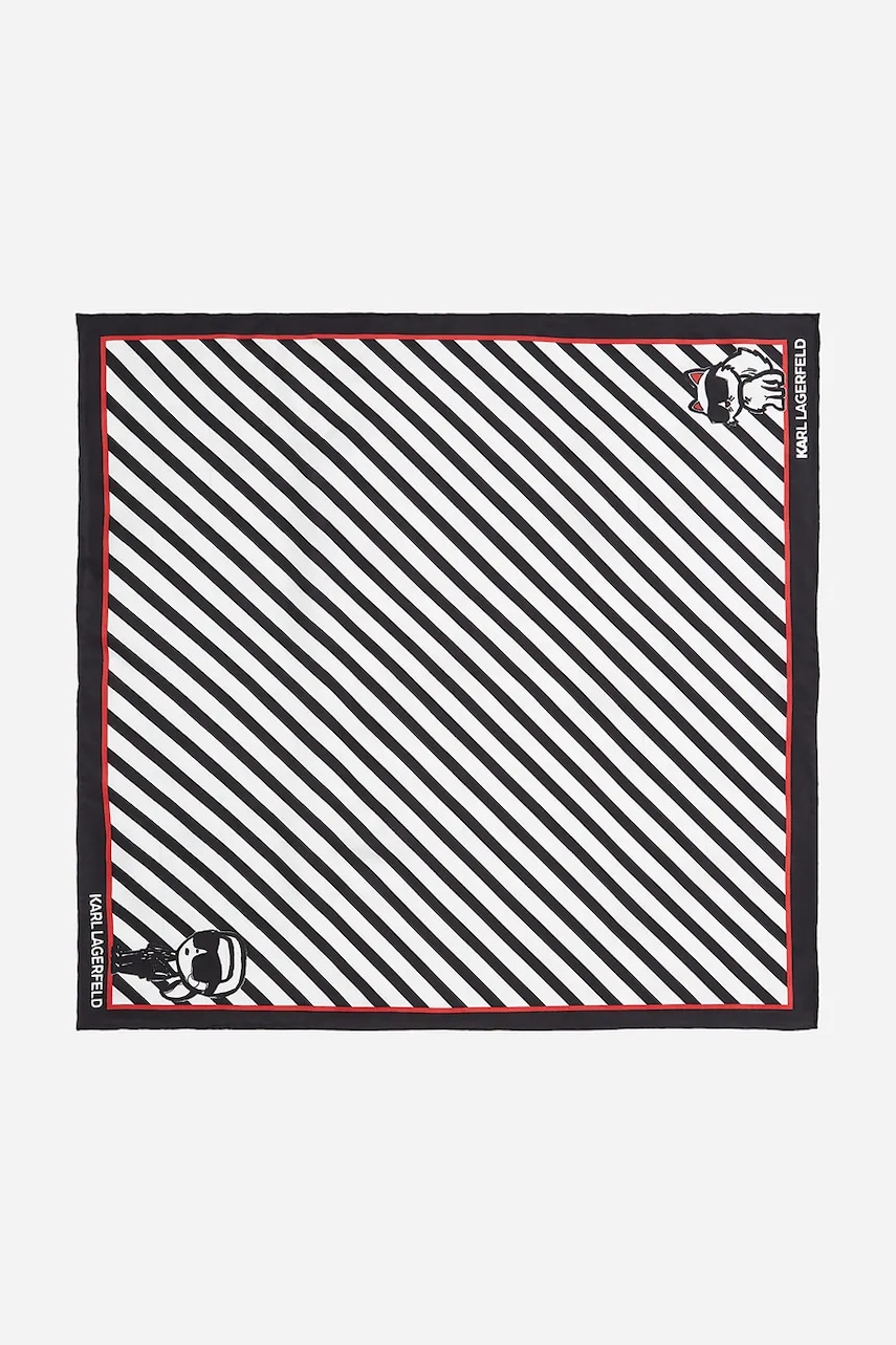 Karl Lagerfeld esarfa de matase femei, culoarea negru, modelator, A2W33074