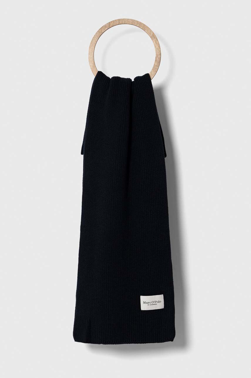 Bavlněný šátek Marc O′Polo tmavomodrá barva, hladký - námořnická modř - 100 % Bavlna