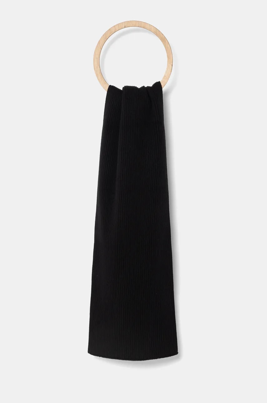 Marc O'Polo esarfa din bumbac culoarea negru, neted, M29502202066 Marc O'Polo esarfa din bumbac culoarea negru, neted, M29502202066