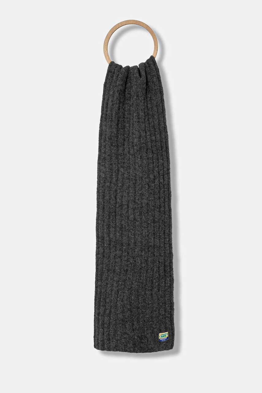 American Vintage eșarfă de lână culoarea gri, uni, VITO20B American Vintage eșarfă de lână culoarea gri, uni, VITO20B