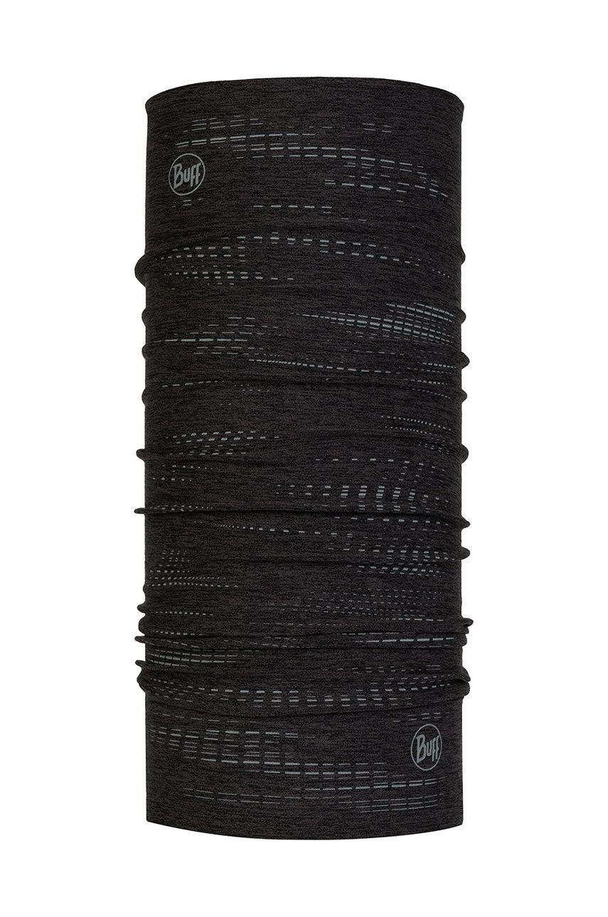 Buff fular impletit Dryflx Solid culoarea negru, modelator accesorii
