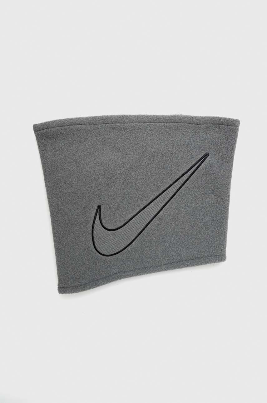 Nákrčník Nike šedá barva, s aplikací - šedá -  100 % Polyester