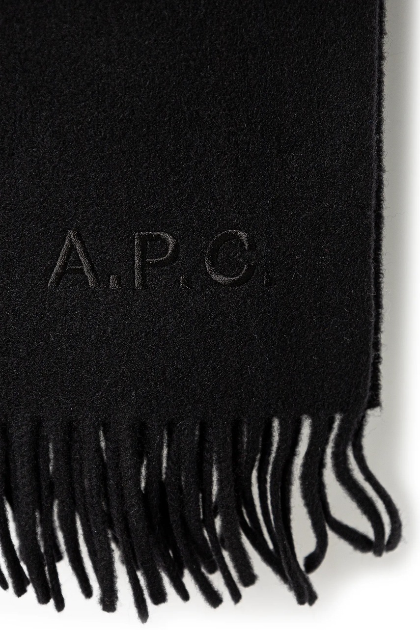Μάλλινο κασκόλ A.P.C. Echarpe Alix χρώμα: μαύρο φωτογραφία