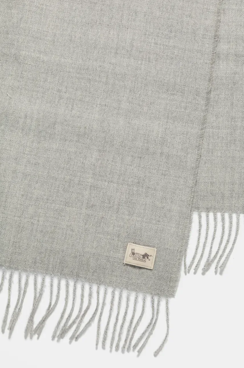 Шерстяной шарф My Alpaca цвет серый однотонный THSEST65200 Шерстяной шарф My Alpaca цвет серый однотонный THSEST65200
