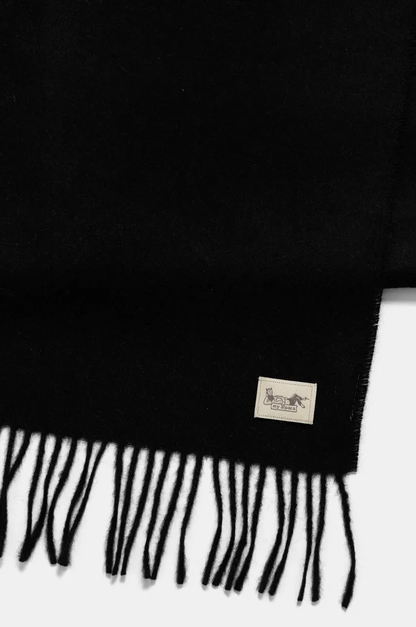 Шерстяной шарф My Alpaca цвет чёрный однотонный THSEST65200 Шерстяной шарф My Alpaca цвет чёрный однотонный THSEST65200