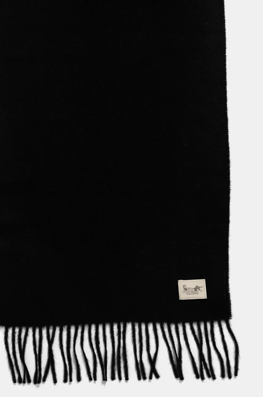 Шерстяной шарф My Alpaca цвет чёрный однотонный THSCEST30180 Шерстяной шарф My Alpaca цвет чёрный однотонный THSCEST30180