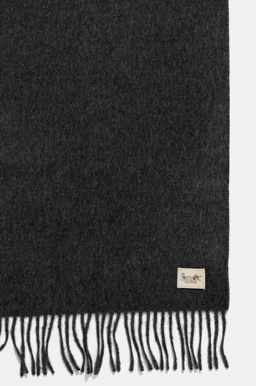 Шерстяной шарф My Alpaca цвет серый однотонный THSINC30180 Шерстяной шарф My Alpaca цвет серый однотонный THSINC30180
