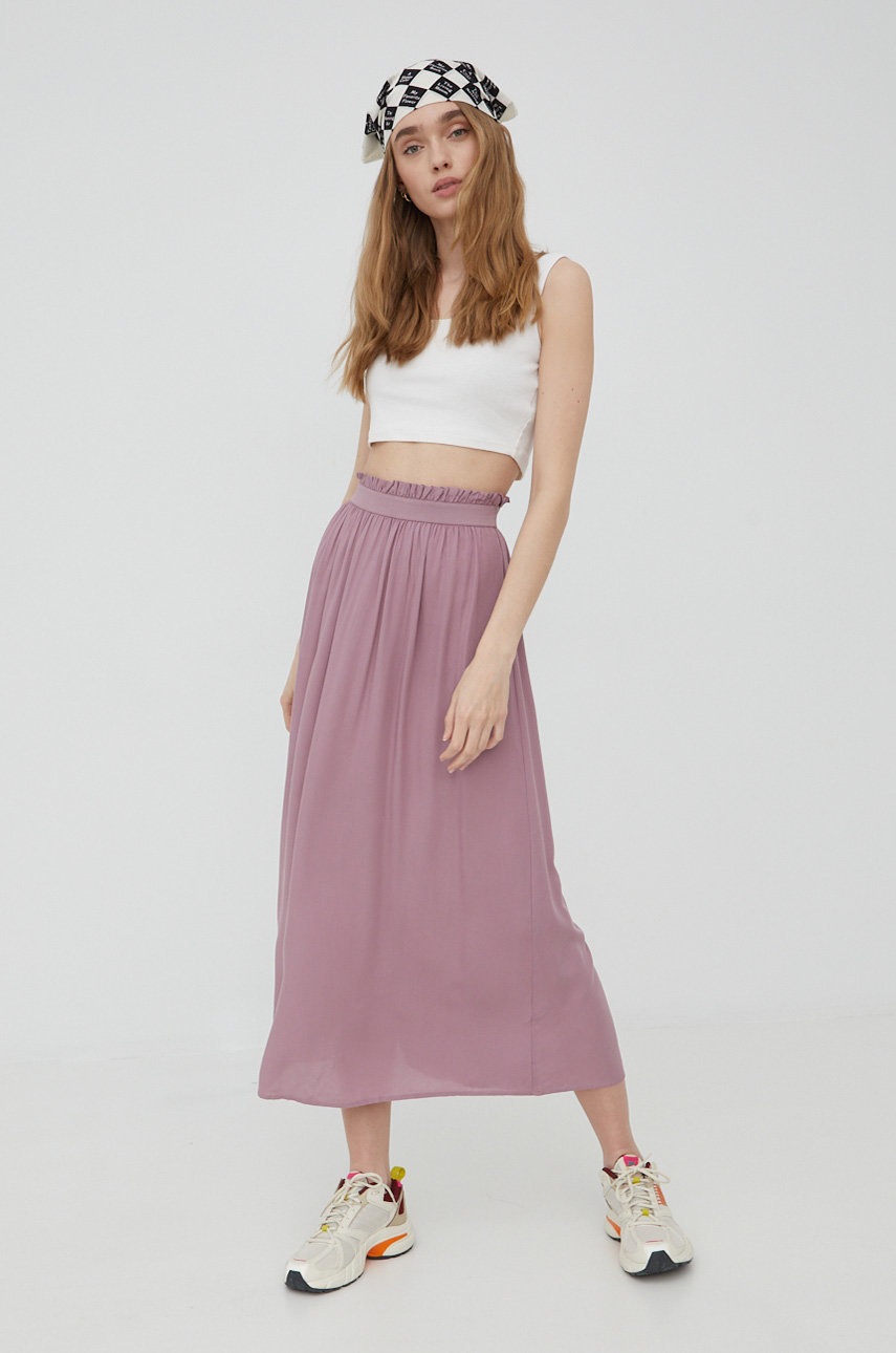 

Юбка Vero Moda цвет розовый maxi расклешённая