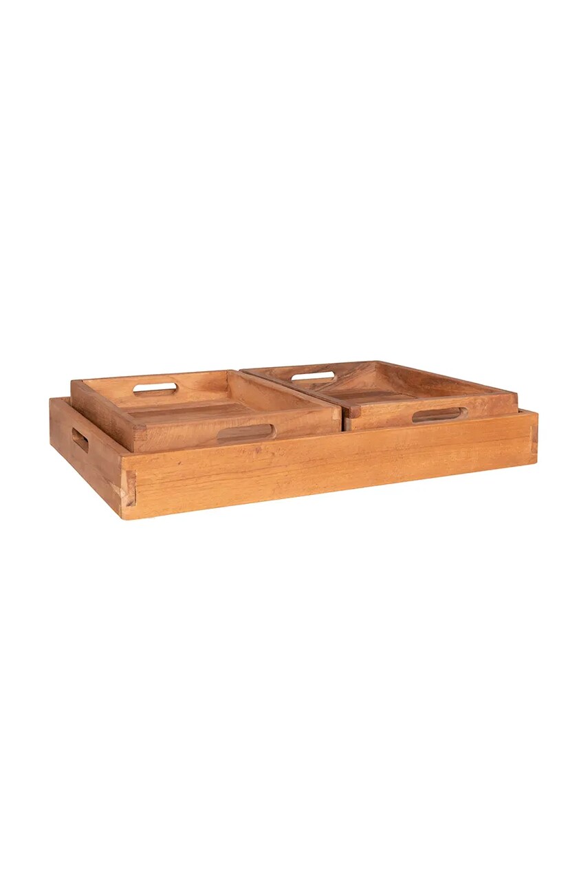 Levně Sada táců House Nordic Faro 3-pack béžová barva