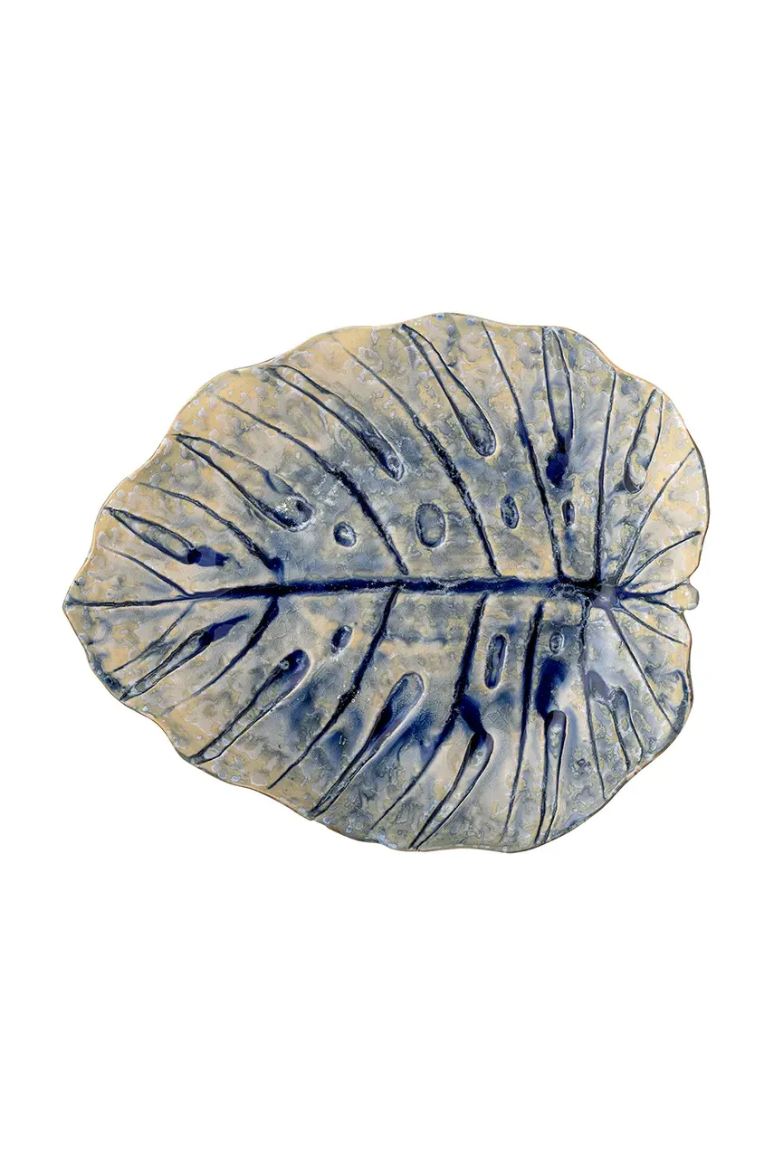 Bloomingville talerz do serwowania Rowan kolor niebieski