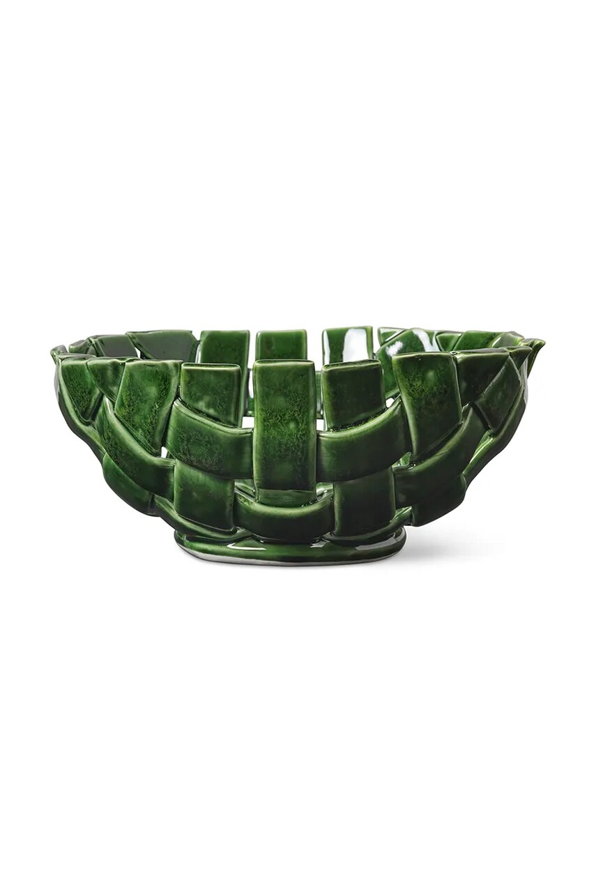 ferm LIVING bol decorativ Plait culoarea verde