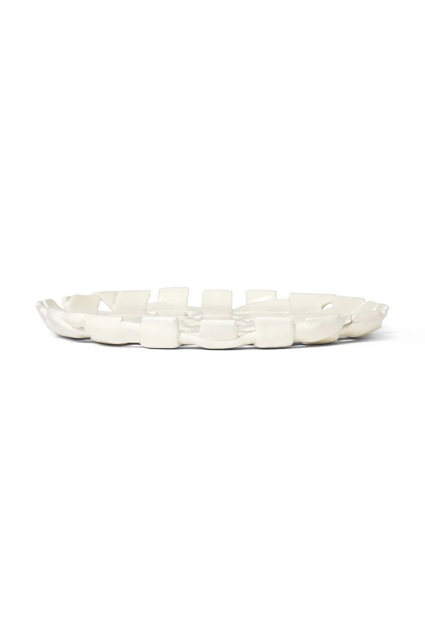 ferm LIVING farfurie decorativă Plait Platter culoarea alb