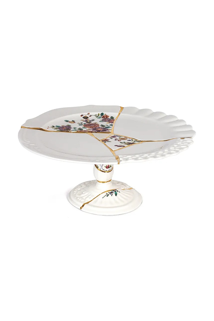 Levně Patrový tác Seletti Kintsugi 36 cm bílá barva