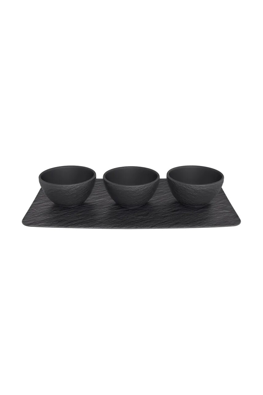 Levně Servírovací tác s miskami Villeroy & Boch černá barva