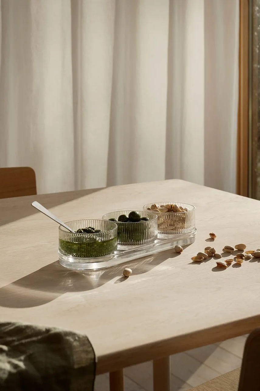 Σετ μπολ σερβιρίσματος με πιατάκι Stelton Pilastro 3-pack χρώμα: διάφανο φωτογραφία