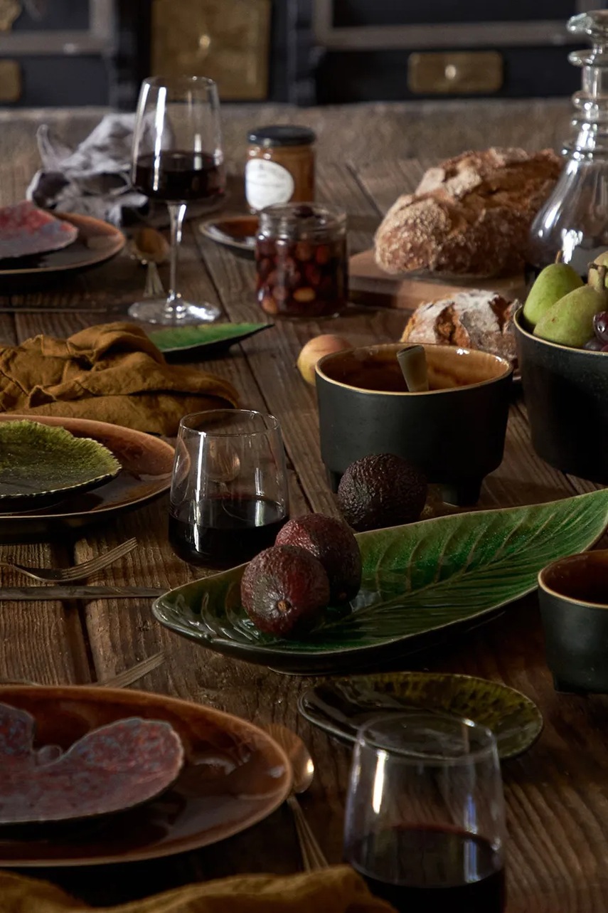 Πιάτο σερβιρίσματος Costa Nova Riviera Strelizia 40 cm χρώμα: πράσινο φωτογραφία