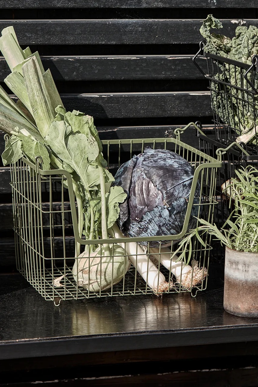 Διακοσμητικό καλάθι House Doctor HDTaw 27 x 32 cm χρώμα: πράσινο φωτογραφία